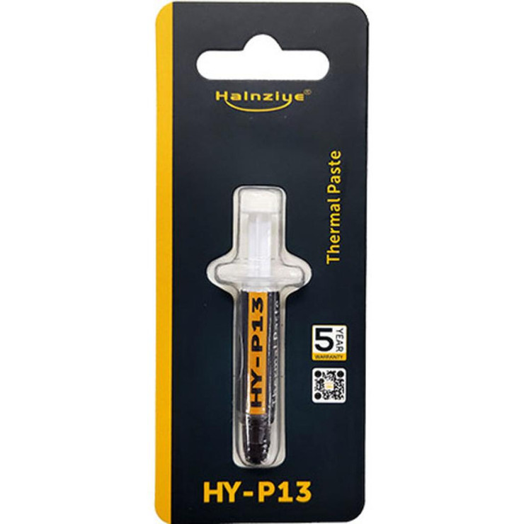 Термопаста HY-P13 0.5г шприц 13,4W Halnziye серая Отправка по Украине!